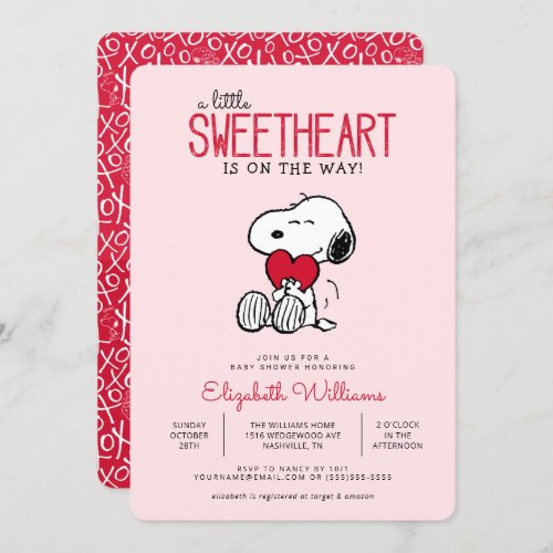 Snoopy  Sweetheart Baby Shower Invitation