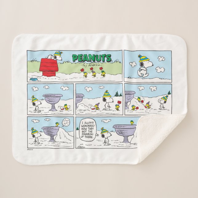 Snoopy & The Crew Sherpa Blanket (Front (Horizontal))