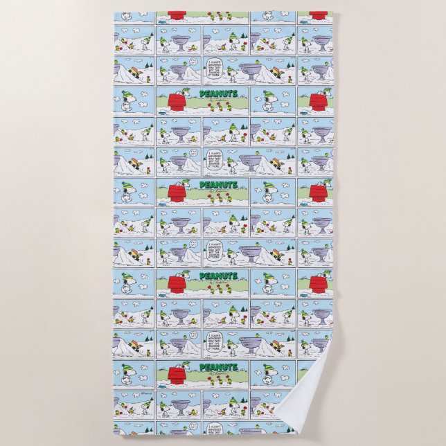 Snoopy & The Zamboni Crew Beach Towel (Front)