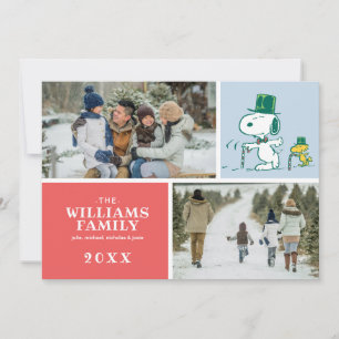 Snoopy Top Hat Peppermint Candy Holiday Card