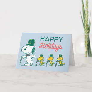 Snoopy Top Hat Peppermint Candy Holiday Card