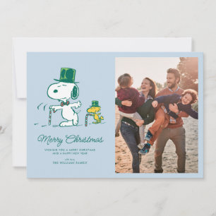 Snoopy Top Hat Peppermint Candy Holiday Card