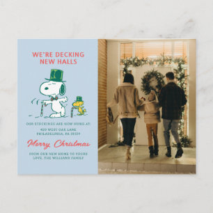 Snoopy Top Hat Peppermint Candy Holiday Postcard