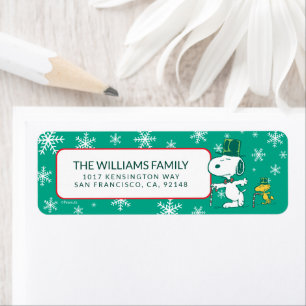 Snoopy Top Hat Peppermint Candy Label