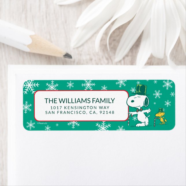 Snoopy Top Hat Peppermint Candy Label (Insitu)