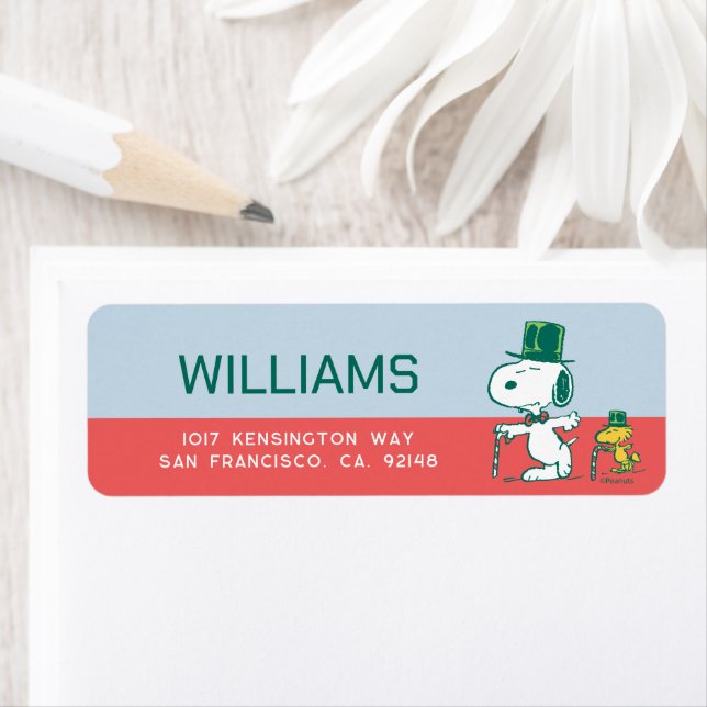 Snoopy Top Hat Peppermint Candy Label (Insitu)