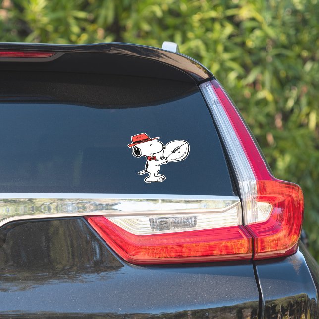Snoopy Varsity Sports Football Sticker (Car Side)