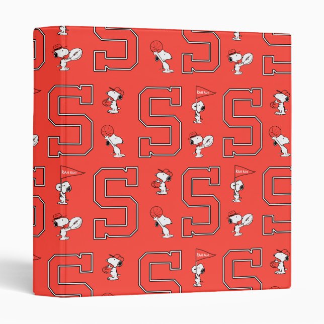 Snoopy Varsity Sports Pattern 3 Ring Binder (Front/Spine)
