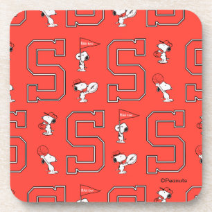 Snoopy Varsity Sports Pattern Beverage Coaster