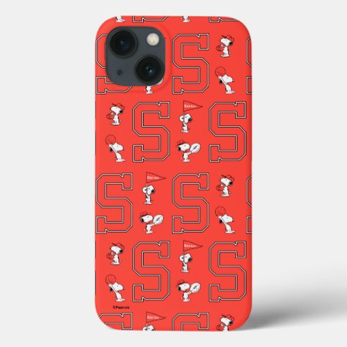 Snoopy Varsity Sports Pattern iPhone 13 Case