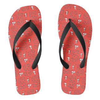 Snoopy Varsity Sports Pattern Flip Flops