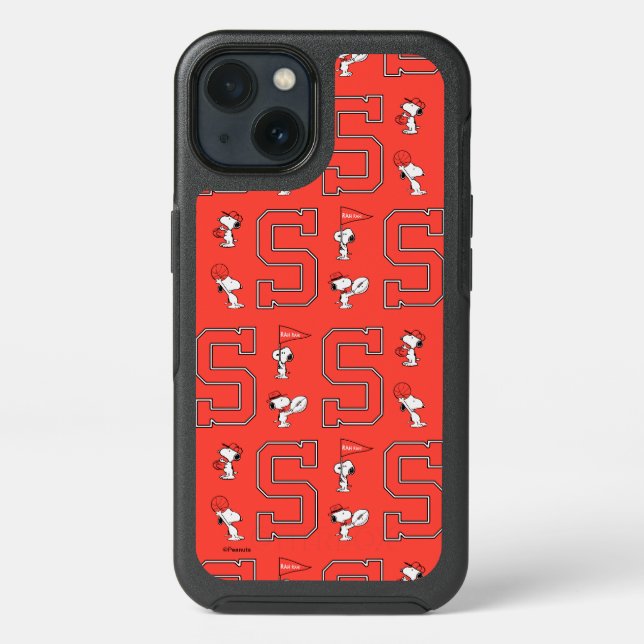 Snoopy Varsity Sports Pattern Otterbox iPhone Case (Back)