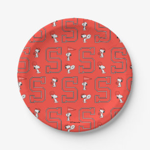Snoopy Varsity Sports Pattern Paper Plates