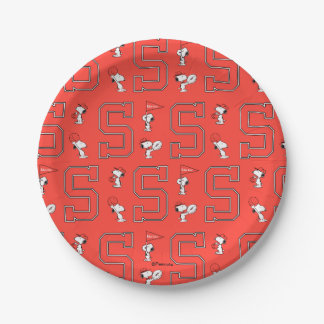 Snoopy Varsity Sports Pattern Paper Plates