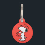 Snoopy Varsity Sports Pattern Pet ID Tag<br><div class="desc">Take a look at this super cute design featuring Snoopy enjoying various sports.</div>