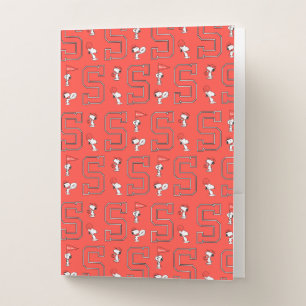 Snoopy Varsity Sports Pattern Pocket Folder