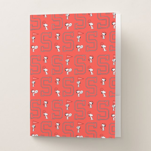 Snoopy Varsity Sports Pattern Pocket Folder (Front)