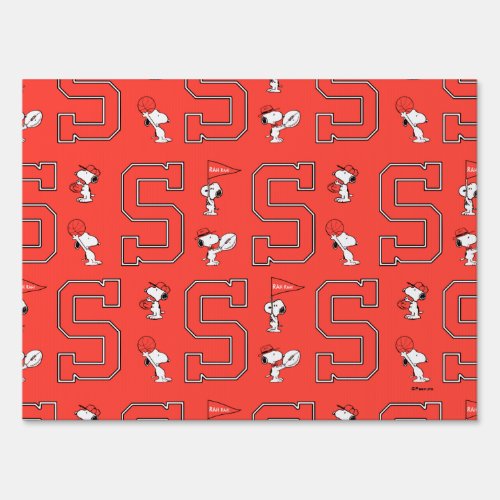 Snoopy Varsity Sports Pattern Sign