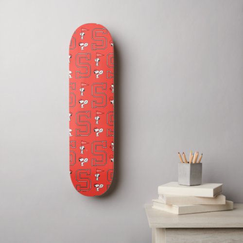 Snoopy Varsity Sports Pattern Skateboard