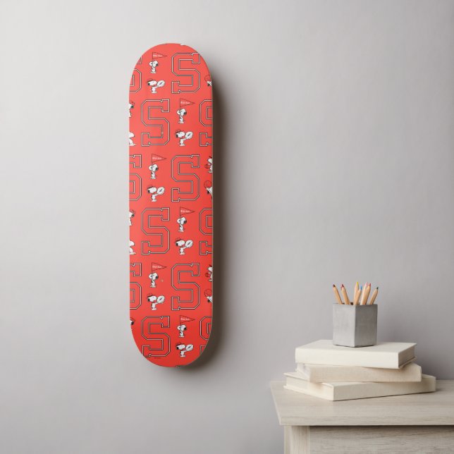 Snoopy Varsity Sports Pattern Skateboard (Wall Art)