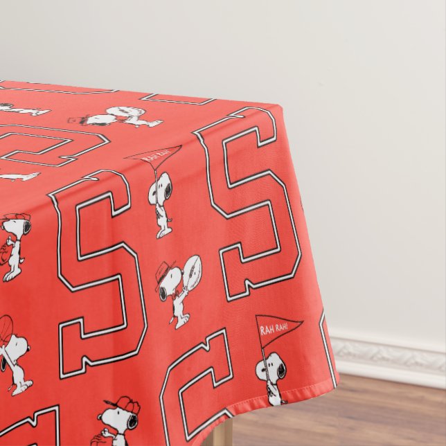 Snoopy Varsity Sports Pattern Tablecloth (In Situ)