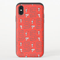 Snoopy Varsity Sports Pattern iPhone X Slider Case