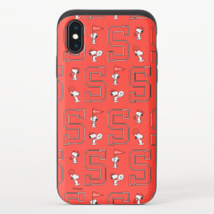 Snoopy Varsity Sports Pattern iPhone X Slider Case