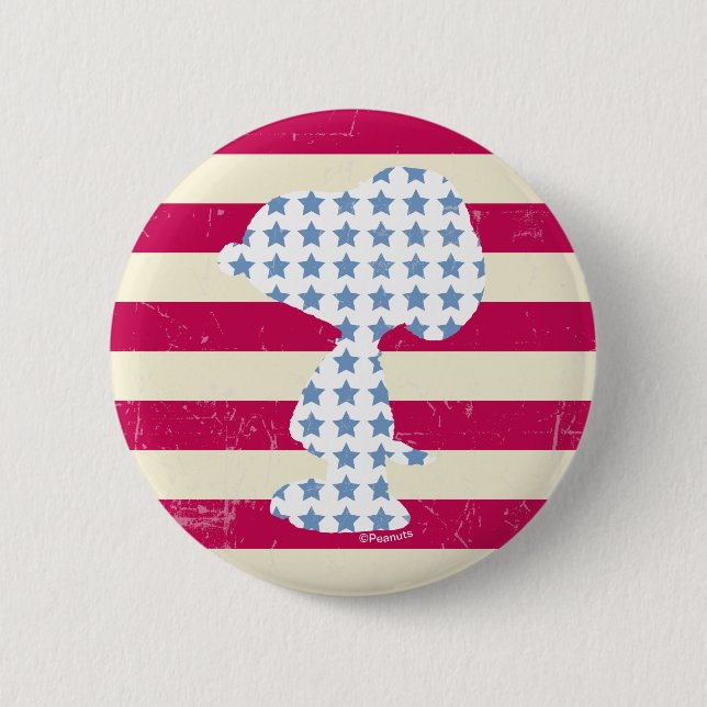 Snoopy Vintage Stars & Stripes Button (Front)