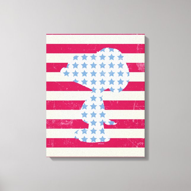 Snoopy Vintage Stars & Stripes Canvas Print (Front)