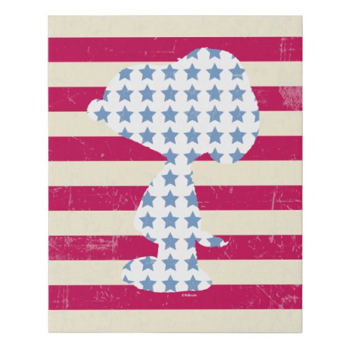 Snoopy Vintage Stars  Stripes Faux Canvas Print