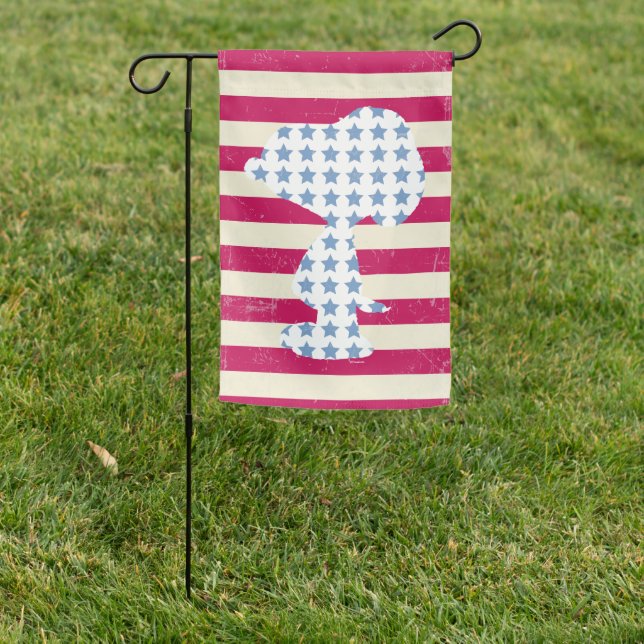 Snoopy Vintage Stars & Stripes Garden Flag (In SItu)