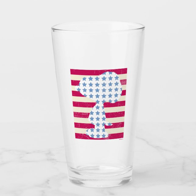 Snoopy Vintage Stars & Stripes Glass (Front)