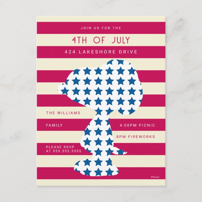 Snoopy Vintage Stars & Stripes Postcard (Front)