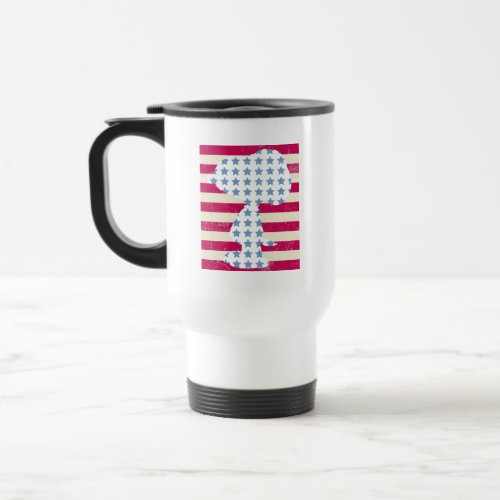 Snoopy Vintage Stars  Stripes Travel Mug