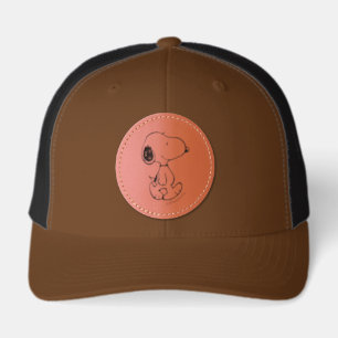 Snoopy Walking Leather Patch Hat