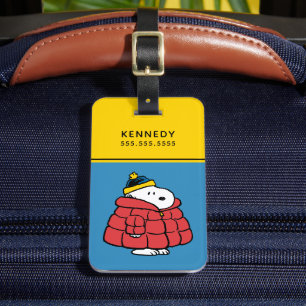 Snoopy Winter in Puffer Coat Luggage Tag