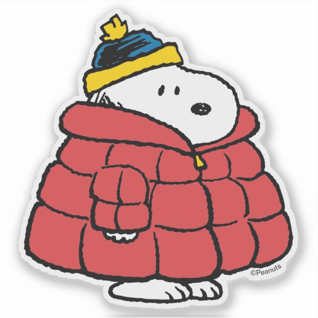 Snoopy Winter in Puffer Coat Sticker (Front)