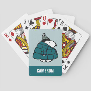 Snoopy Winter Puffer Jacket Playing Cards