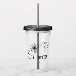 Snoopy With Dandelion Acrylic Tumbler