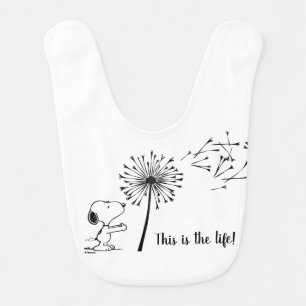 Snoopy With Dandelion Baby Bib