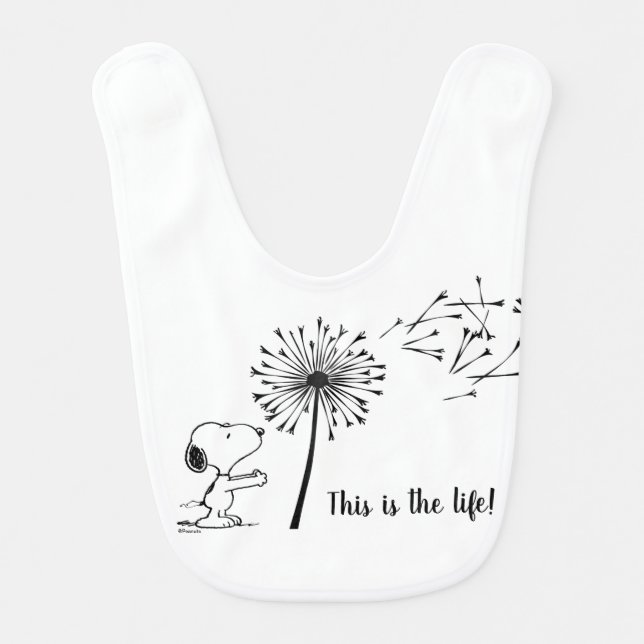 Snoopy With Dandelion Baby Bib (Front)