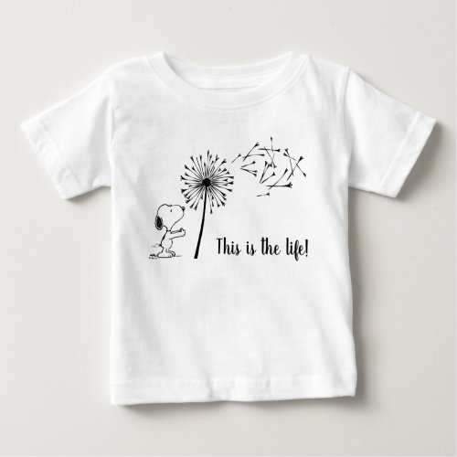 Snoopy With Dandelion Baby T_Shirt