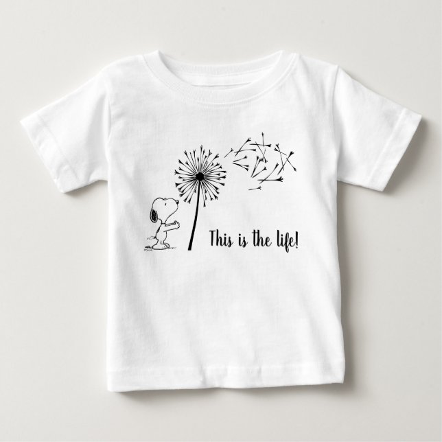 Snoopy With Dandelion Baby T-Shirt (Front)