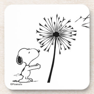 Snoopy With Dandelion Beverage Coaster