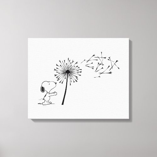 Snoopy With Dandelion Canvas Print