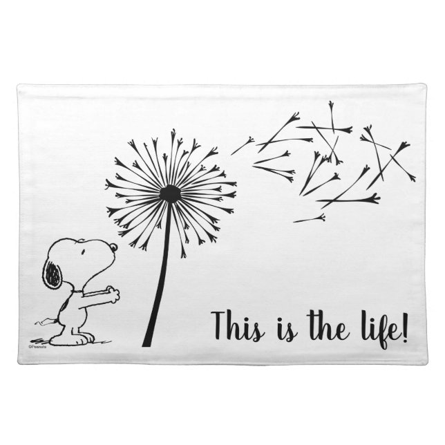 Snoopy With Dandelion Cloth Placemat (Front)