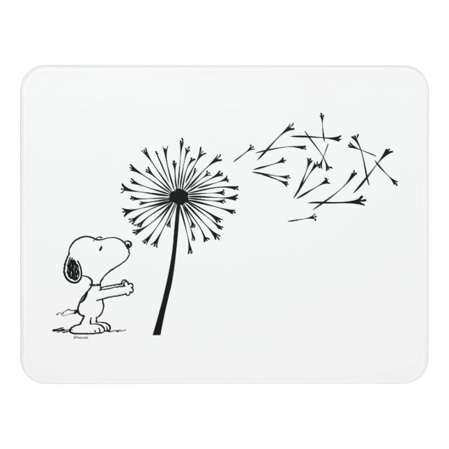 Snoopy With Dandelion Door Sign (Contemporary Front)