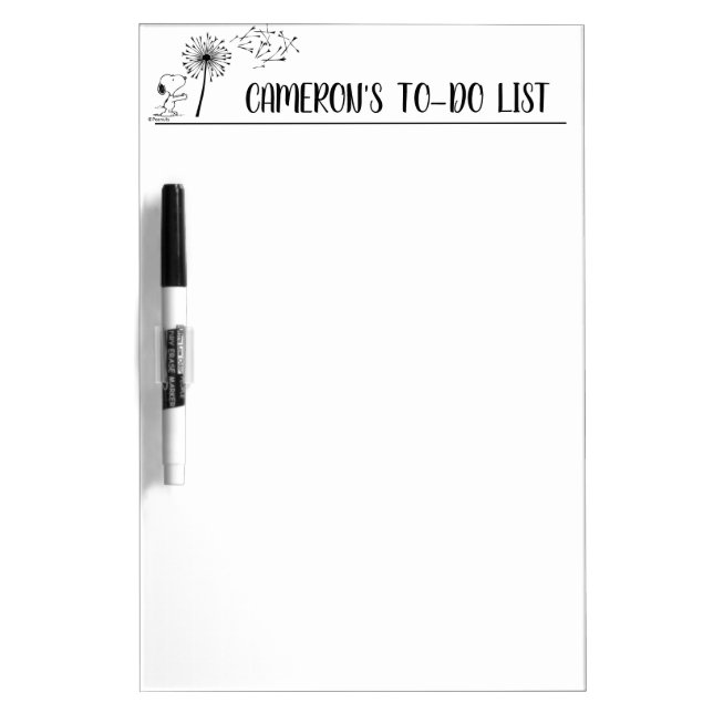 Snoopy With Dandelion Dry Erase Board (Front)