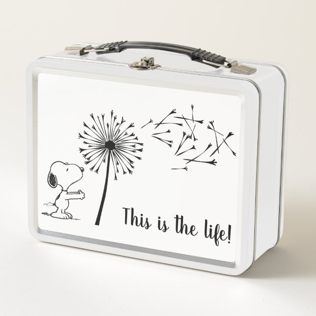 Snoopy With Dandelion Metal Lunch Box (Front)