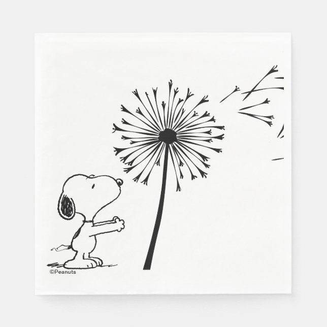 Snoopy With Dandelion Napkins (Front)